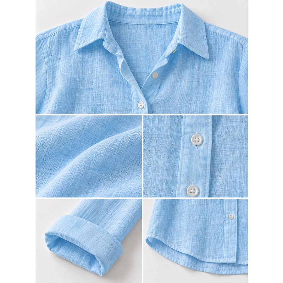 Full Size Button-Down Long Sleeve Shirt Plus Apparel and Accessories