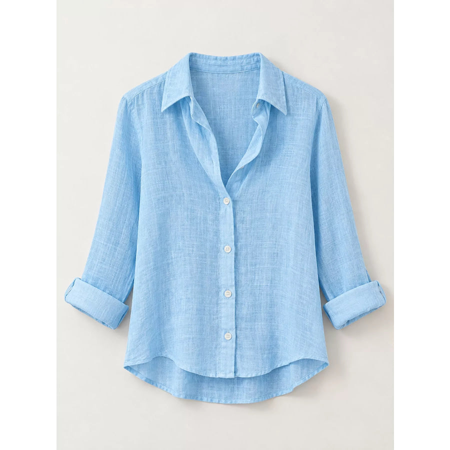 Full Size Button-Down Long Sleeve Shirt Plus Apparel and Accessories