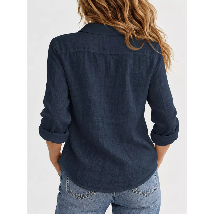 Full Size Button-Down Long Sleeve Shirt Plus Apparel and Accessories