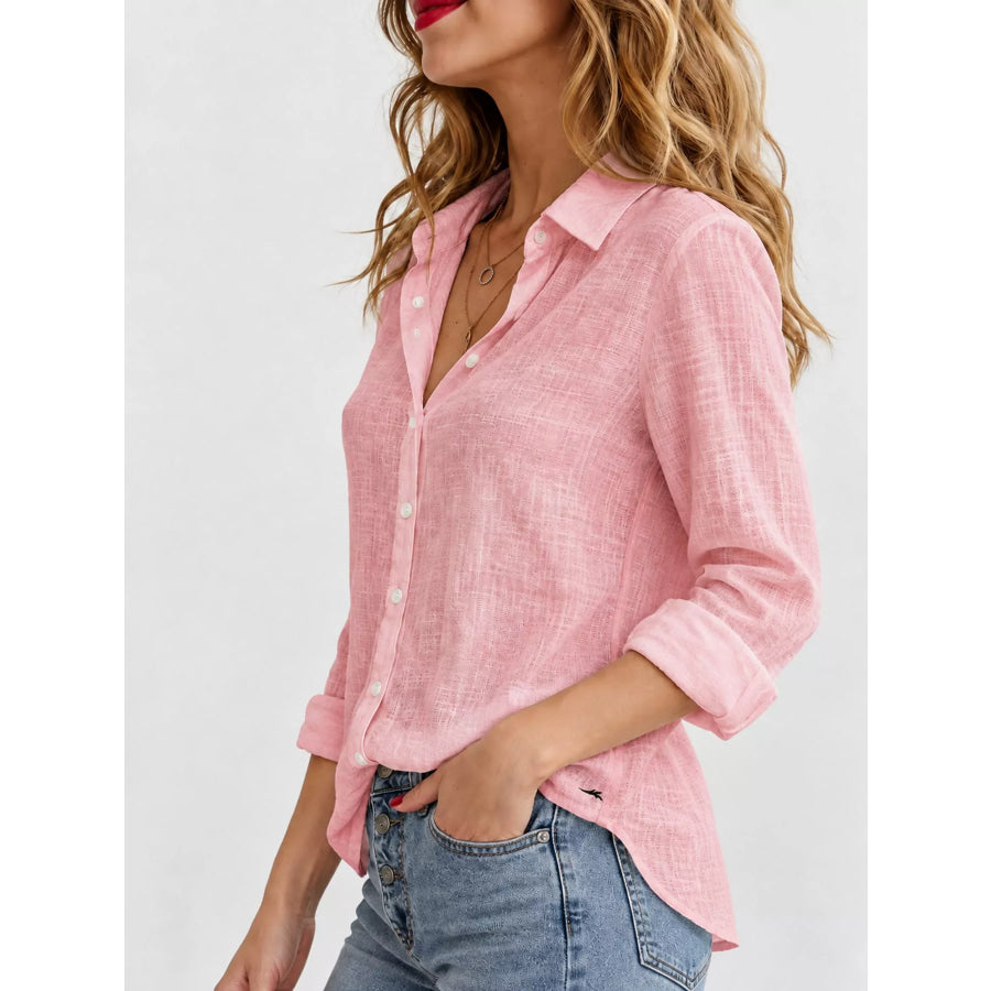 Full Size Button-Down Long Sleeve Shirt Plus Apparel and Accessories