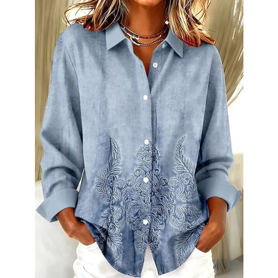 Full Size Button-Down Long Sleeve Shirt Plus Apparel and Accessories