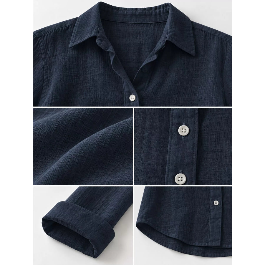 Full Size Button-Down Long Sleeve Shirt Plus Apparel and Accessories