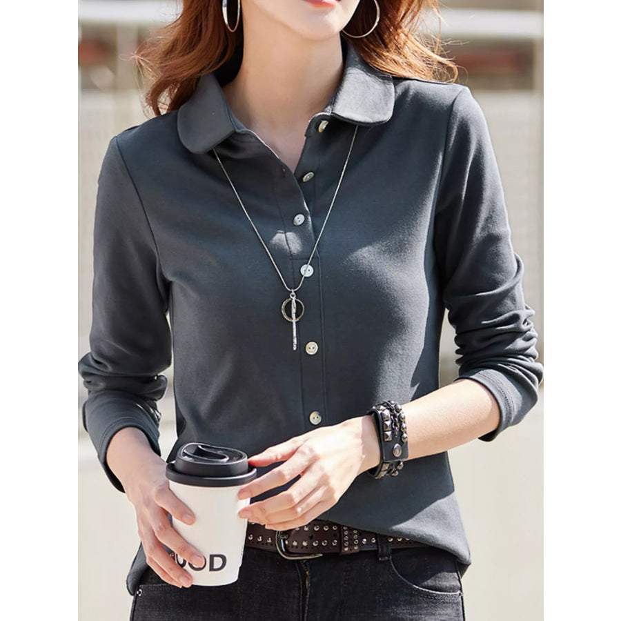 Full Size Button-Down Long Sleeve Shirt Plus Apparel and Accessories
