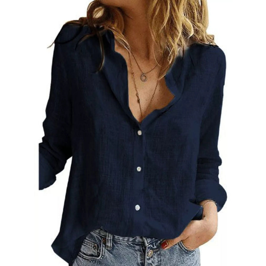Full Size Button-Down Long Sleeve Shirt Plus Apparel and Accessories