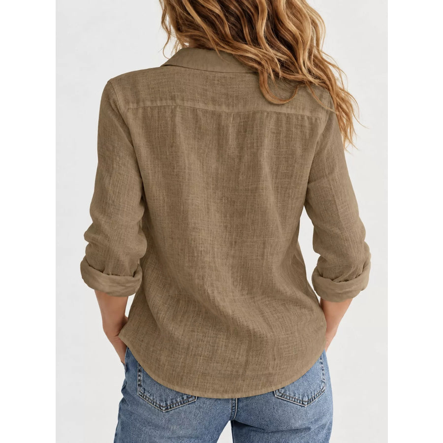 Full Size Button-Down Long Sleeve Shirt Plus Apparel and Accessories