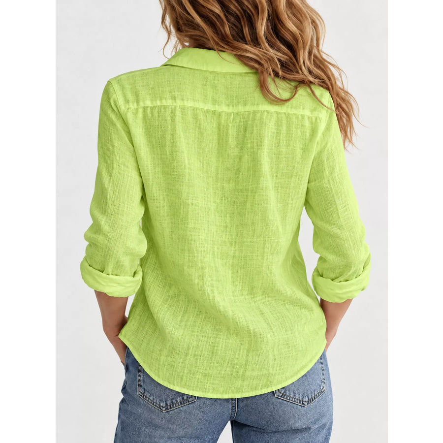 Full Size Button-Down Long Sleeve Shirt Plus Apparel and Accessories
