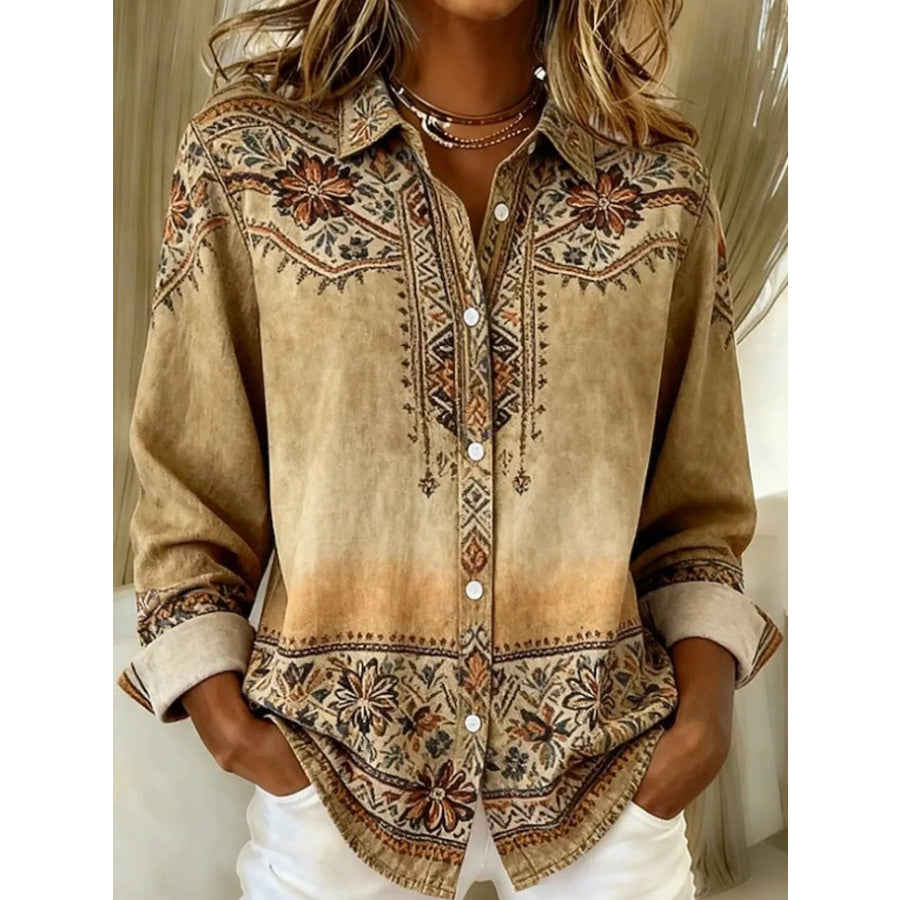 Full Size Button-Down Long Sleeve Shirt Plus Apparel and Accessories