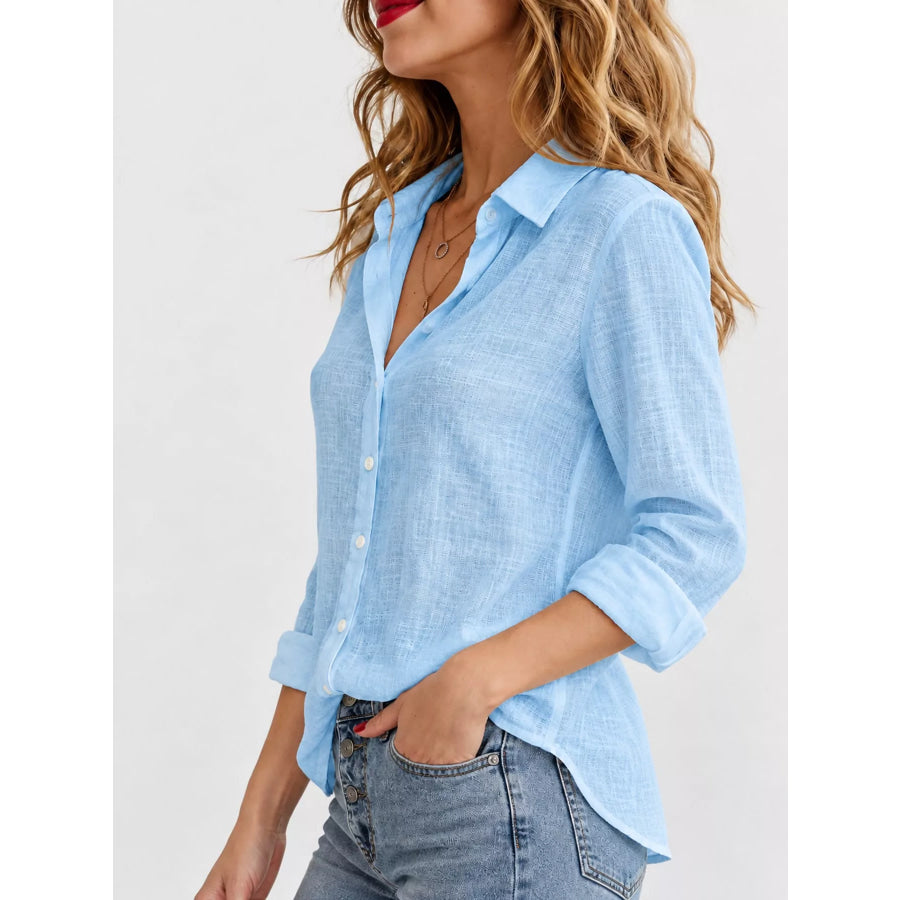 Full Size Button-Down Long Sleeve Shirt Plus Apparel and Accessories