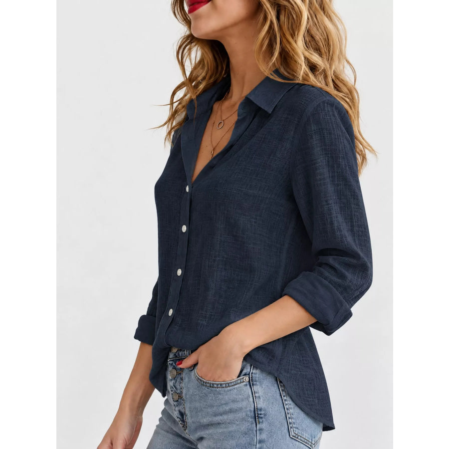 Full Size Button-Down Long Sleeve Shirt Plus Apparel and Accessories