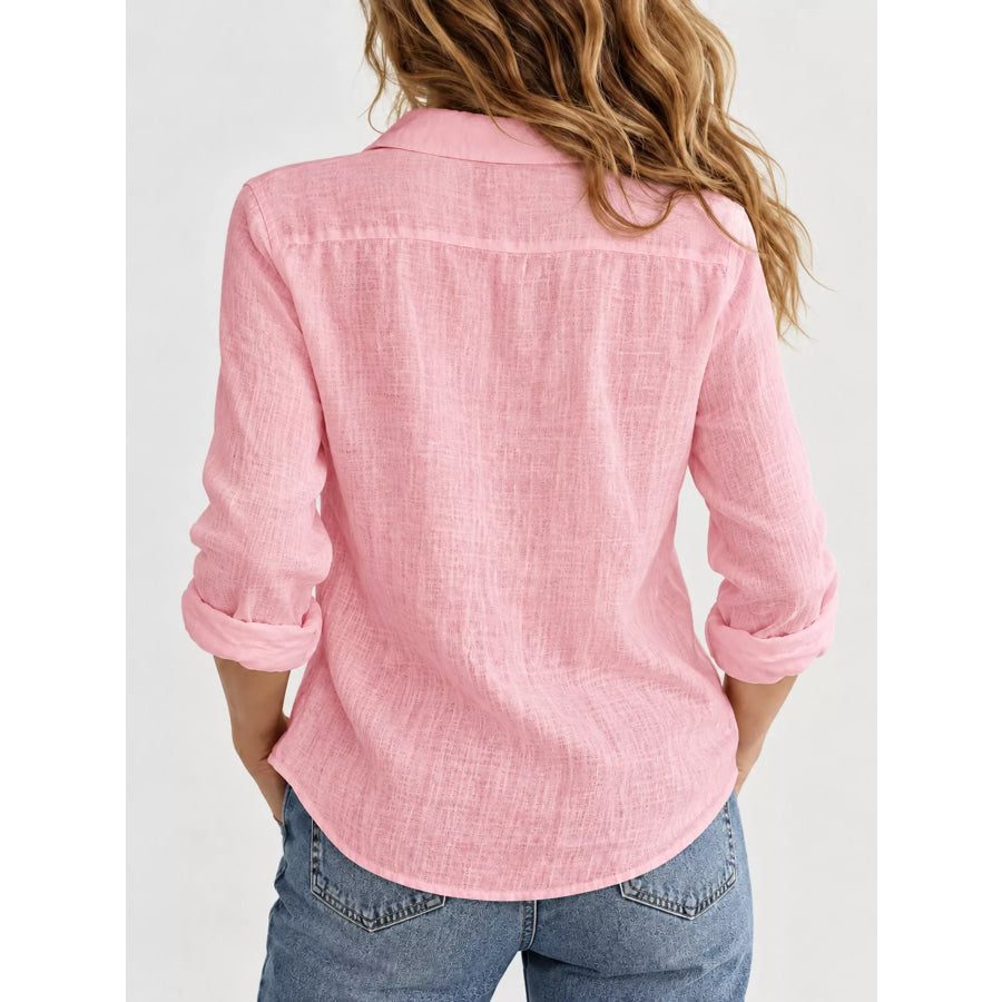 Full Size Button-Down Long Sleeve Shirt Plus Apparel and Accessories