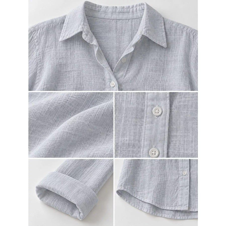 Full Size Button-Down Long Sleeve Shirt Plus Apparel and Accessories