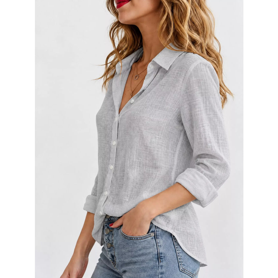 Full Size Button-Down Long Sleeve Shirt Plus Apparel and Accessories