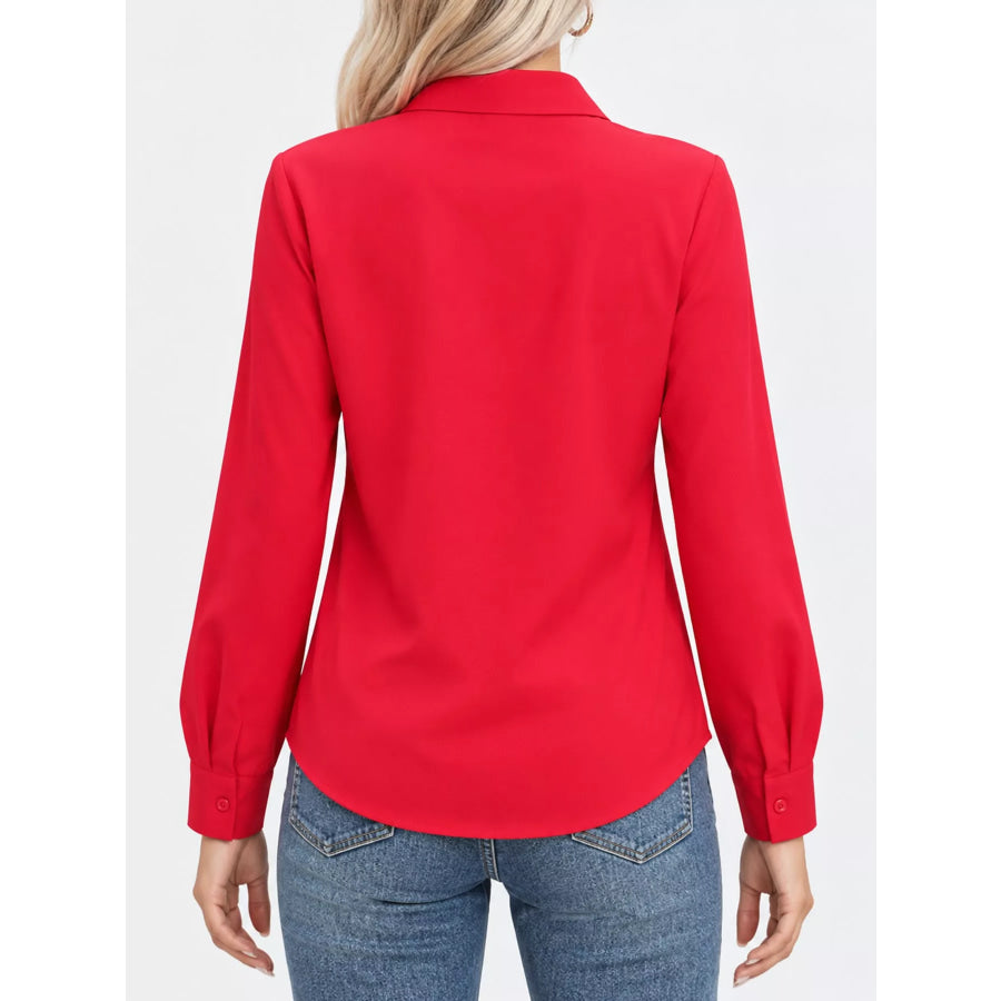 Full Size Button-Down Long Sleeve Shirt Plus Apparel and Accessories