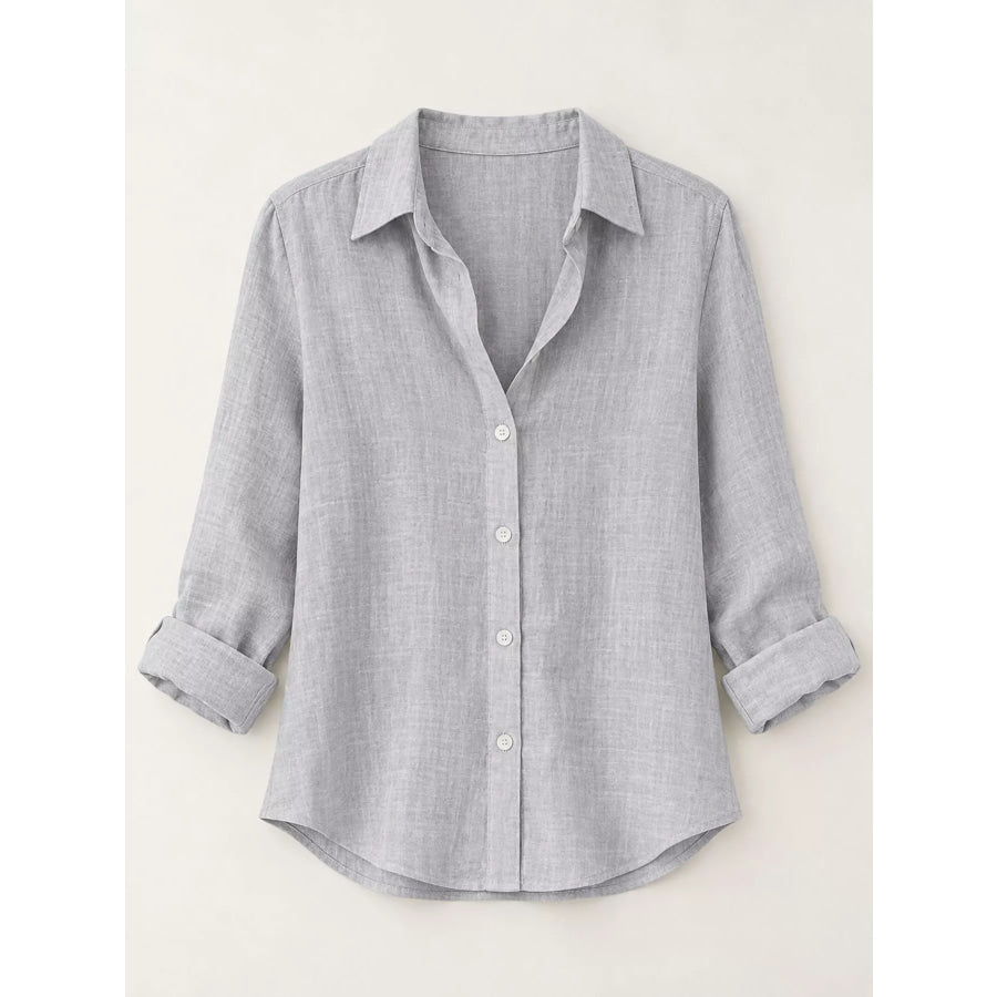 Full Size Button-Down Long Sleeve Shirt Plus Apparel and Accessories