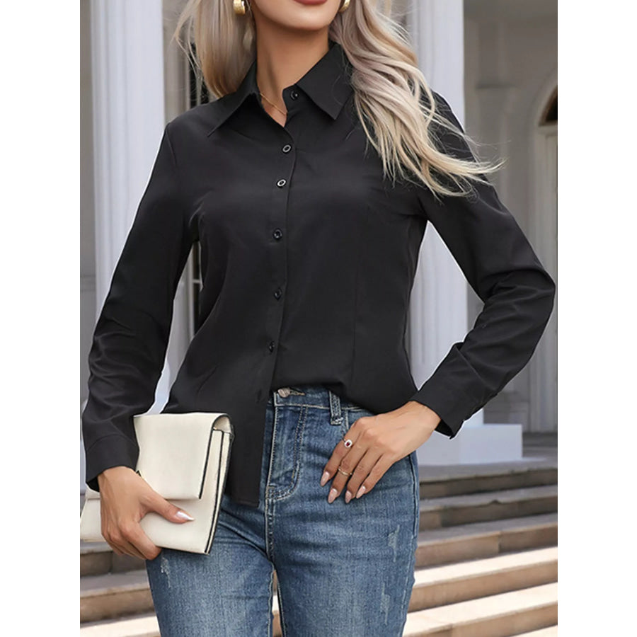 Full Size Button-Down Long Sleeve Shirt Plus Apparel and Accessories