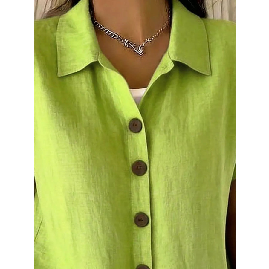 Full Size Button-Down Short Sleeve Shirt Plus Apparel and Accessories