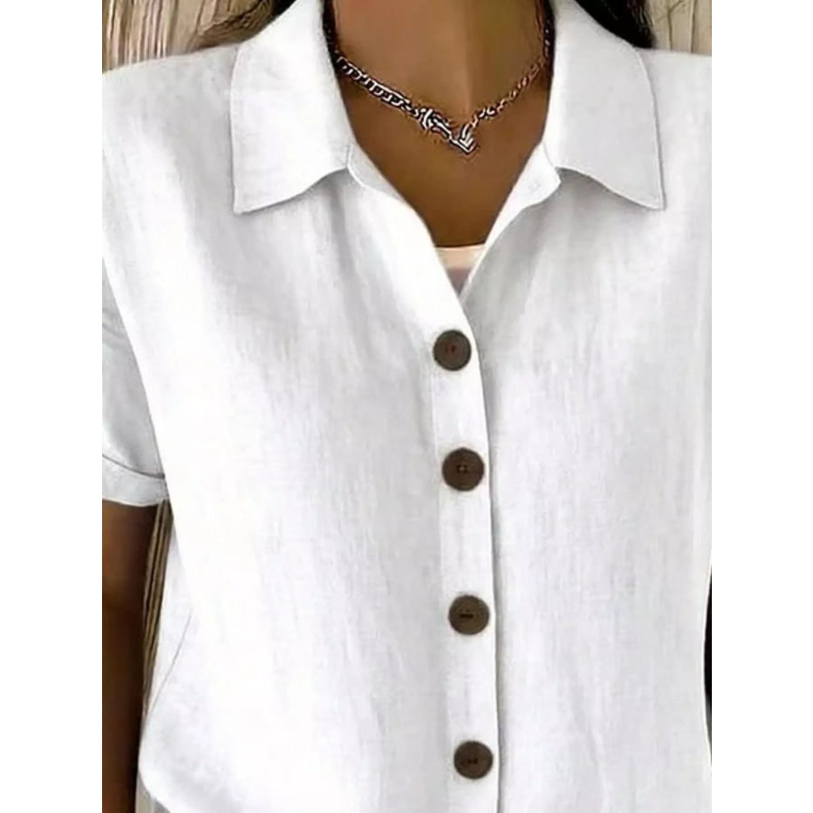 Full Size Button-Down Short Sleeve Shirt Plus Apparel and Accessories