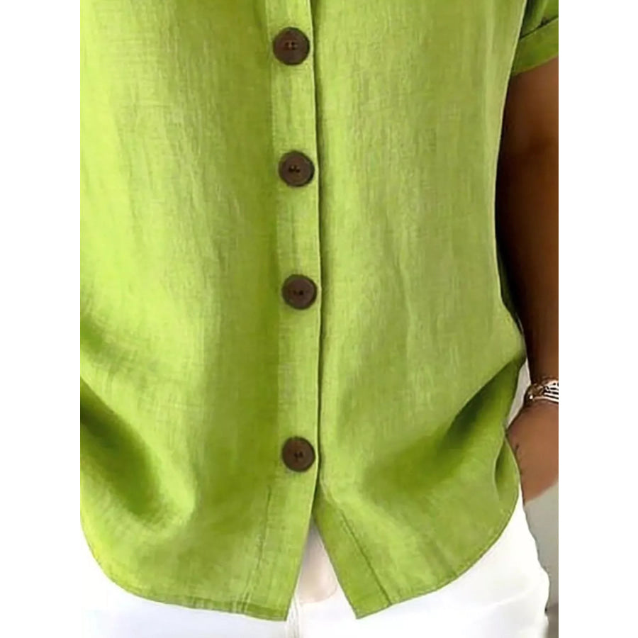 Full Size Button-Down Short Sleeve Shirt Plus Apparel and Accessories