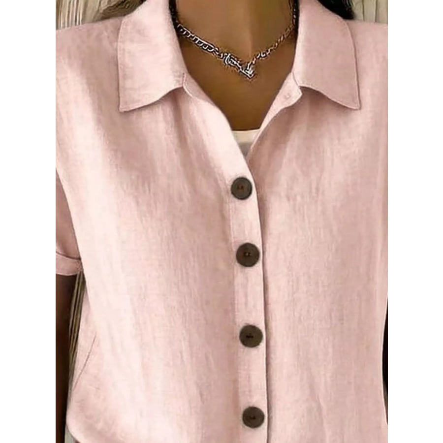 Full Size Button-Down Short Sleeve Shirt Plus Apparel and Accessories
