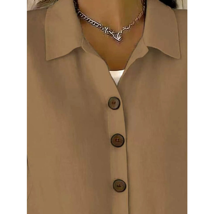 Full Size Button-Down Short Sleeve Shirt Plus Apparel and Accessories