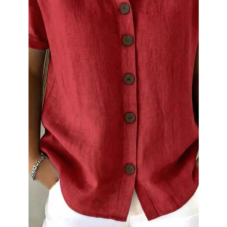 Full Size Button-Down Short Sleeve Shirt Plus Apparel and Accessories