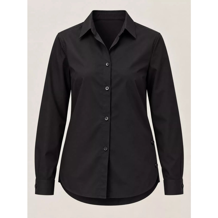 Full Size Button Up Long Sleeve Shirt Plus Apparel and Accessories