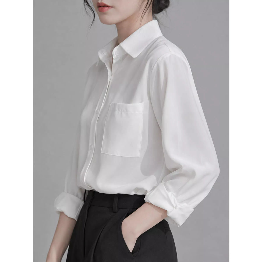 Full Size Button Up Long Sleeve Shirt Plus Apparel and Accessories