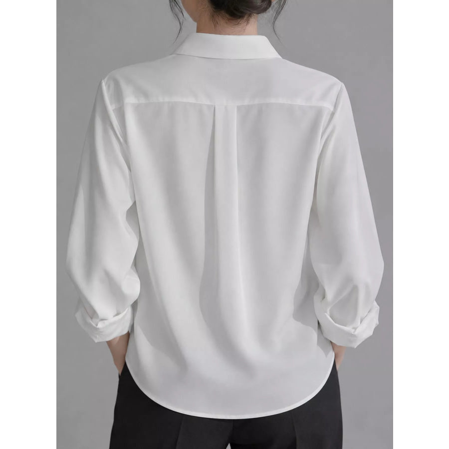 Full Size Button Up Long Sleeve Shirt Plus Apparel and Accessories