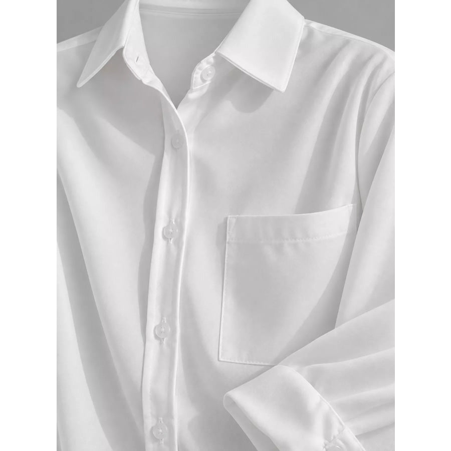 Full Size Button Up Long Sleeve Shirt Plus Apparel and Accessories