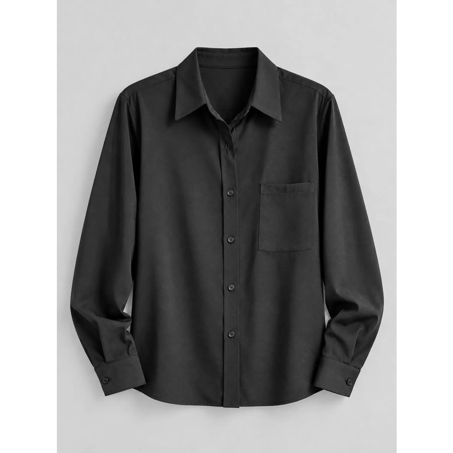 Full Size Button Up Long Sleeve Shirt Plus Apparel and Accessories