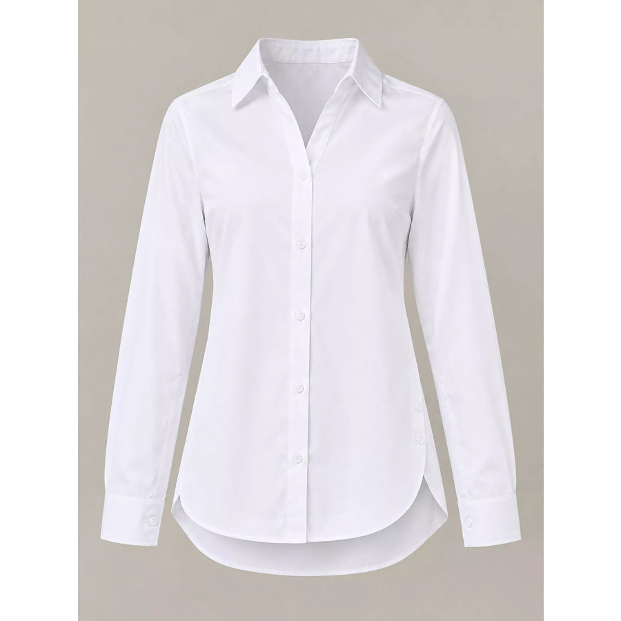 Full Size Button Up Long Sleeve Shirt Plus Apparel and Accessories