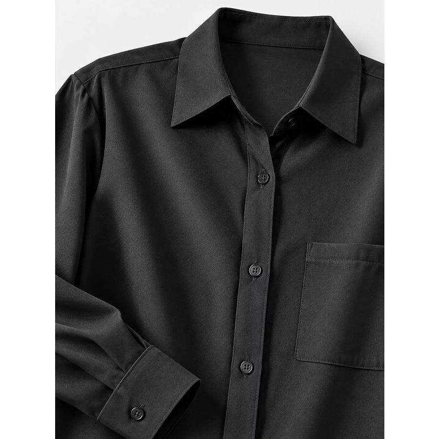 Full Size Button Up Long Sleeve Shirt Plus Apparel and Accessories
