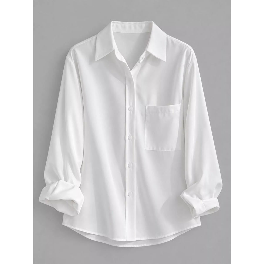 Full Size Button Up Long Sleeve Shirt Plus Apparel and Accessories