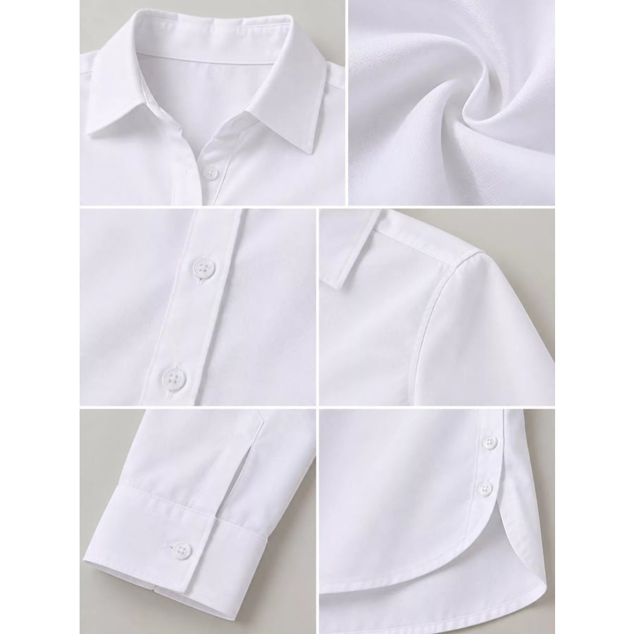Full Size Button Up Long Sleeve Shirt Plus Apparel and Accessories