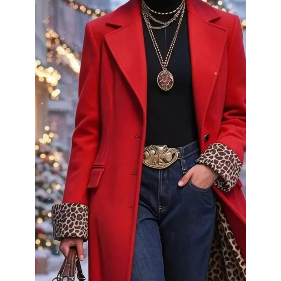 Full Size Button Up Longline Coat Plus Apparel and Accessories