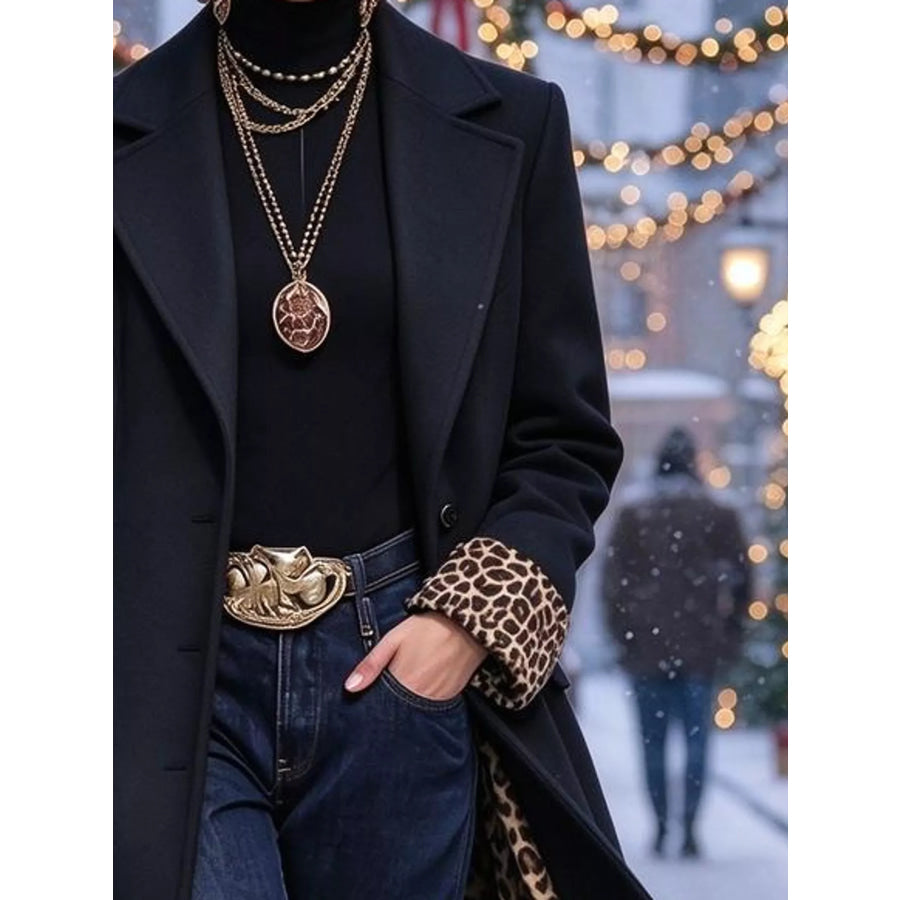 Full Size Button Up Longline Coat Plus Apparel and Accessories