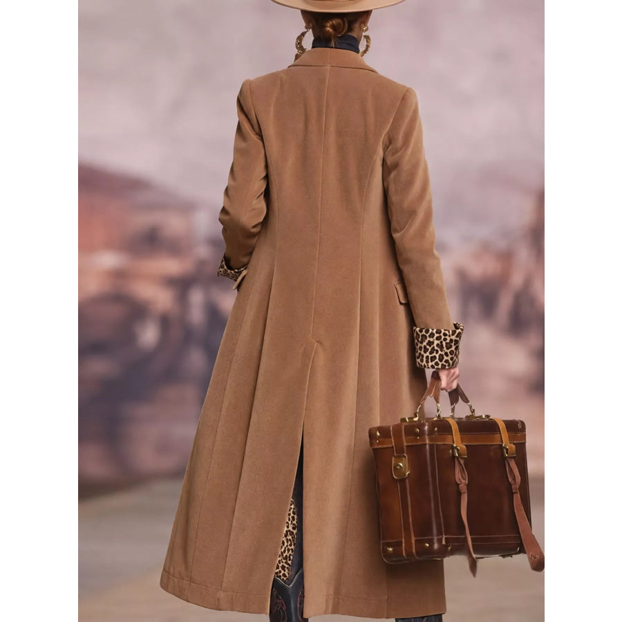 Full Size Button Up Longline Coat Plus Apparel and Accessories