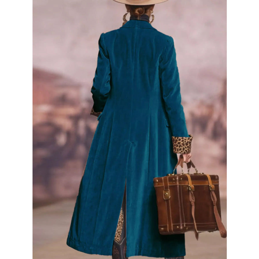 Full Size Button Up Longline Coat Plus Apparel and Accessories