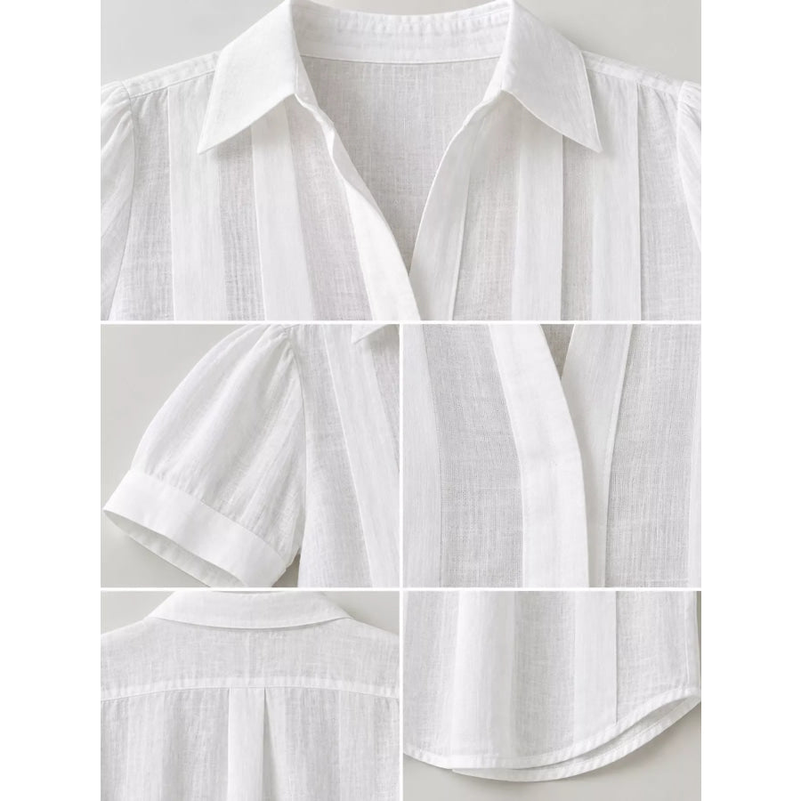 Full Size Button Up Short Sleeve Shirt Plus Apparel and Accessories