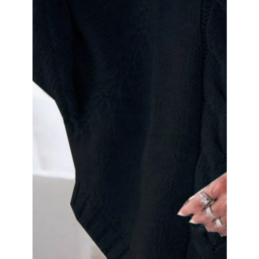 Full Size Cable-Knit Long Sleeve Sweater Plus Apparel and Accessories