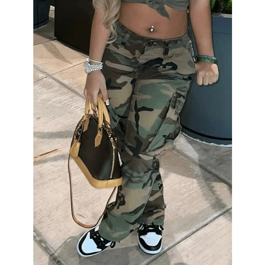 Full Size Camouflage Cargo Pants Plus Apparel and Accessories