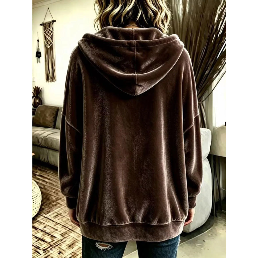 Full Size Casual Button-Down Hooded Outerwear Plus Size Apparel and Accessories