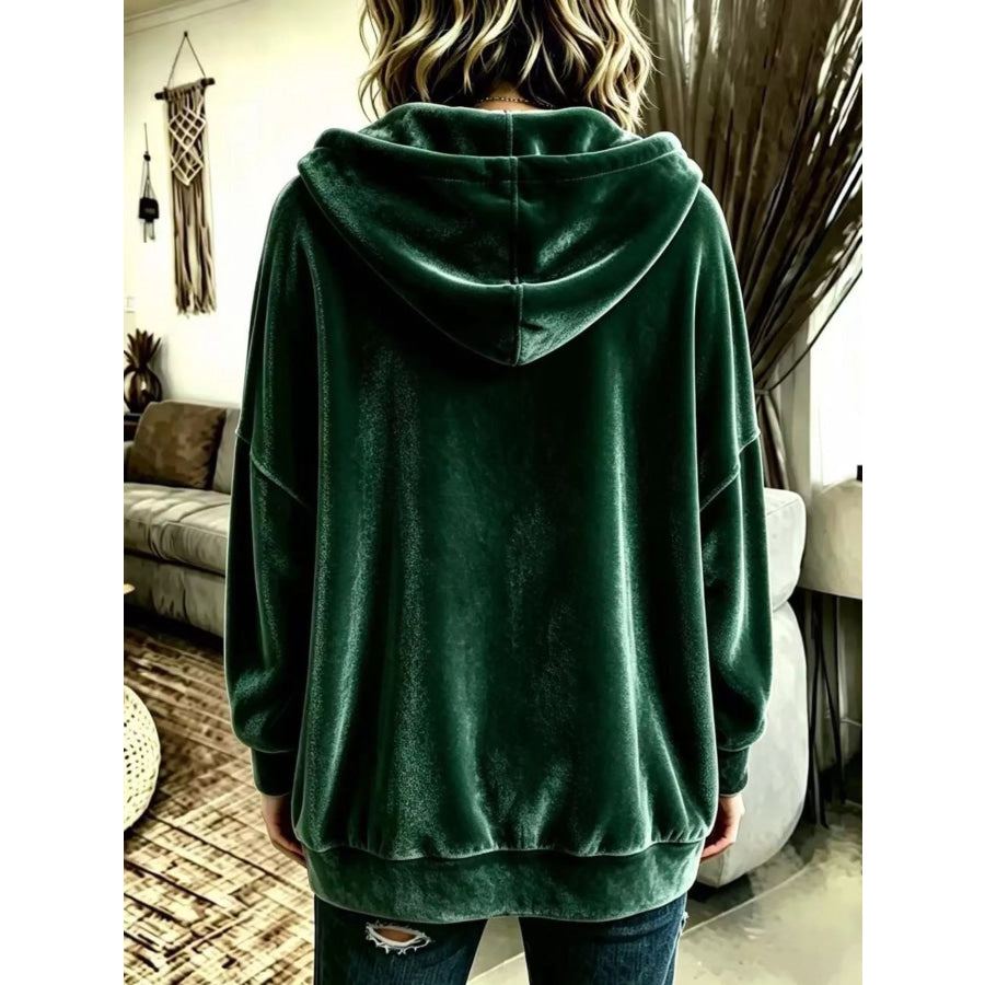 Full Size Casual Button-Down Hooded Outerwear Plus Size Apparel and Accessories