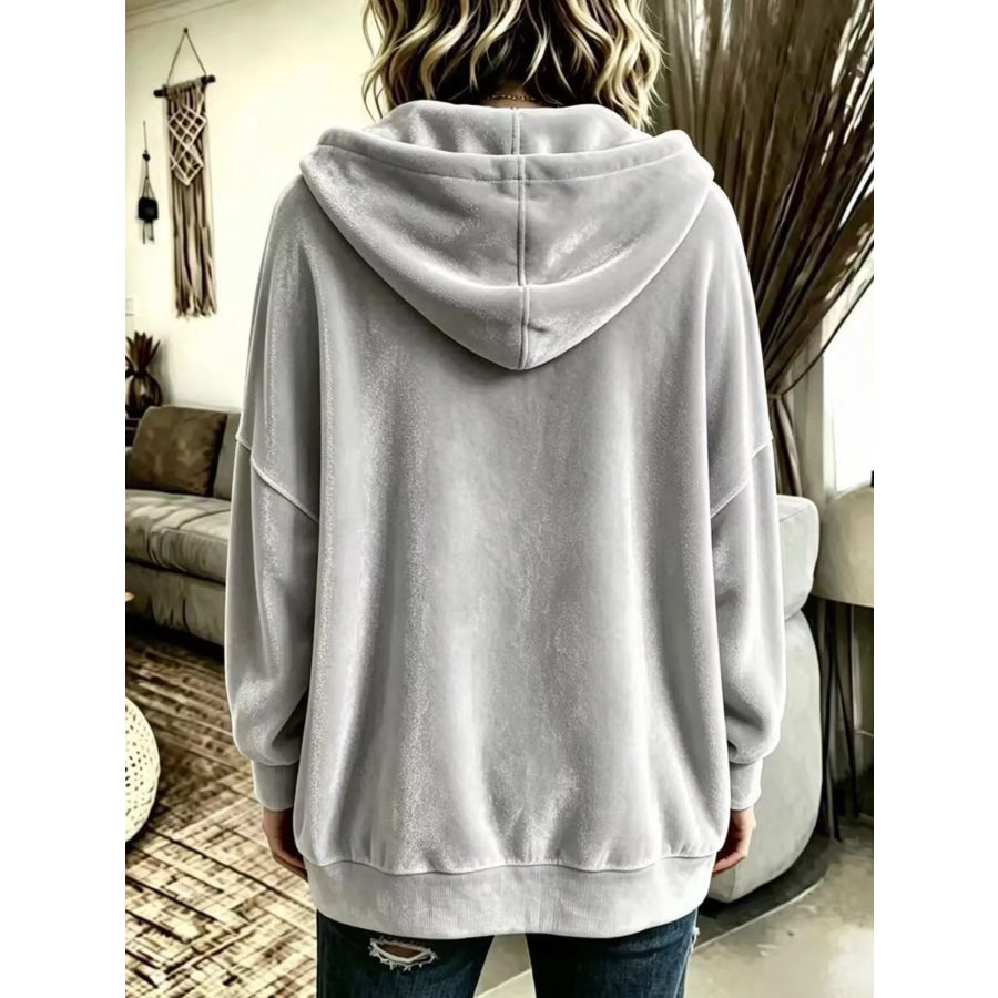 Full Size Casual Button-Down Hooded Outerwear Plus Size Apparel and Accessories