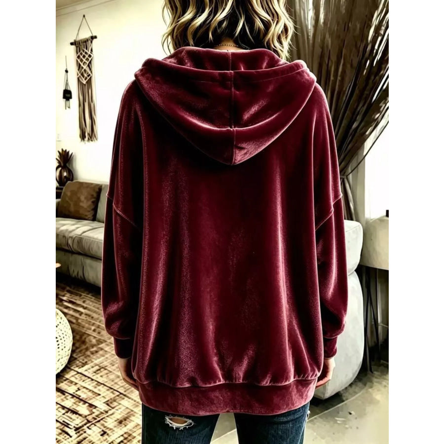 Full Size Casual Button-Down Hooded Outerwear Plus Size Apparel and Accessories