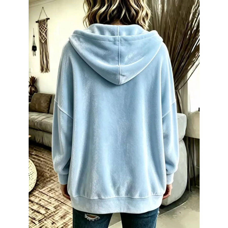 Full Size Casual Button-Down Hooded Outerwear Plus Size Apparel and Accessories