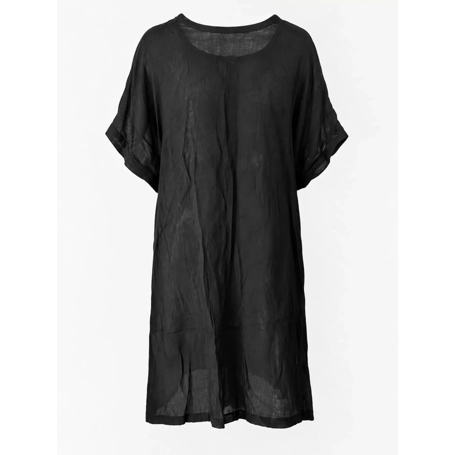 Full Size Casual Loose Fit Beach Short Sleeve Shirt Plus Apparel and Accessories