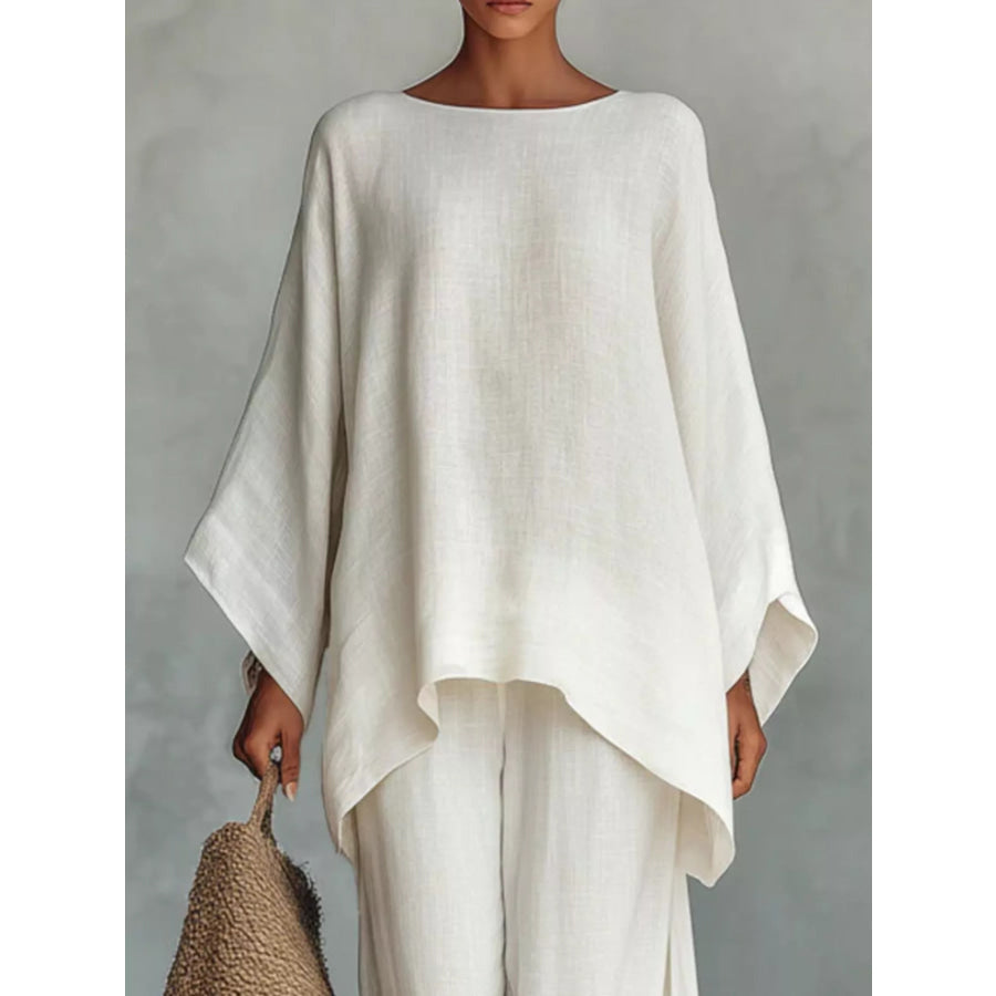Full Size Casual Loose Fit Top and Pants Set Two-Piece Plus Apparel Accessories