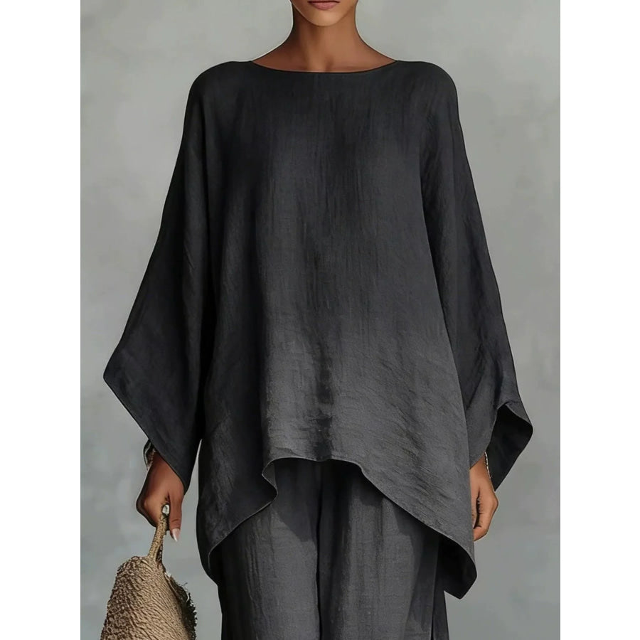 Full Size Casual Loose Fit Top and Pants Set Two-Piece Plus Apparel Accessories