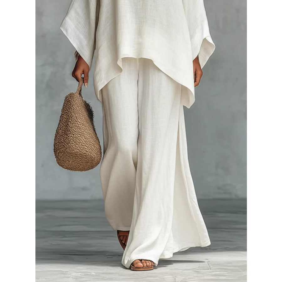 Full Size Casual Loose Fit Top and Pants Set Two-Piece Plus Apparel Accessories
